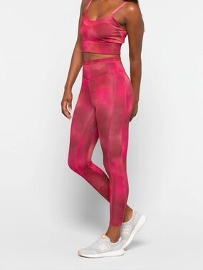 Free People Movement Beat The Heat Wild Raspberry Leggings Sports Bra Gym Set